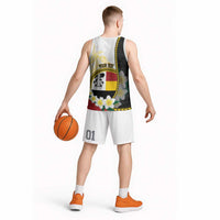 Personalised PNG Madang Provins Basketball Jersey Papua New Guinea Plumeria Melanesian Pattern - Polynesian Pride