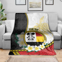 Personalised PNG Madang Provins Blanket Papua New Guinea Plumeria Melanesian Pattern - Polynesian Pride