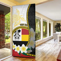 Personalised PNG Madang Provins Door Cover Papua New Guinea Plumeria Melanesian Pattern - Polynesian Pride