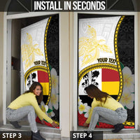 Personalised PNG Madang Provins Door Cover Papua New Guinea Plumeria Melanesian Pattern - Polynesian Pride