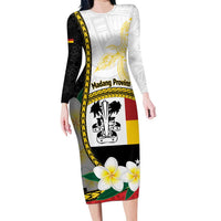 Personalised PNG Madang Provins Family Matching Long Sleeve Bodycon Dress and Hawaiian Shirt Papua New Guinea Plumeria Melanesian Pattern - Polynesian Pride