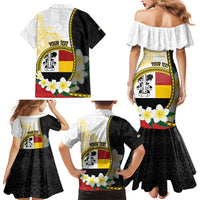 Personalised PNG Madang Provins Family Matching Mermaid Dress and Hawaiian Shirt Papua New Guinea Plumeria Melanesian Pattern - Polynesian Pride