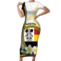 Personalised PNG Madang Provins Family Matching Short Sleeve Bodycon Dress and Hawaiian Shirt Papua New Guinea Plumeria Melanesian Pattern - Polynesian Pride