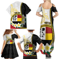 Personalised PNG Madang Provins Family Matching Summer Maxi Dress and Hawaiian Shirt Papua New Guinea Plumeria Melanesian Pattern - Polynesian Pride