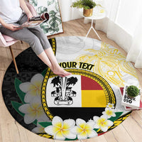 Personalised PNG Madang Provins Round Carpet Papua New Guinea Plumeria Melanesian Pattern - Polynesian Pride