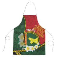 Personalised PNG Oro Provins Apron Papua New Guinea Plumeria Melanesian Pattern - Polynesian Pride
