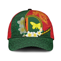 PNG Oro Provins Classic Cap Papua New Guinea Plumeria Melanesian Pattern - Polynesian Pride