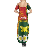 Personalised PNG Oro Provins Family Matching Summer Maxi Dress and Hawaiian Shirt Papua New Guinea Plumeria Melanesian Pattern - Polynesian Pride