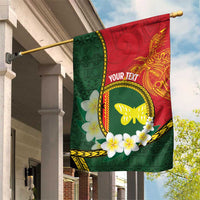 Personalised PNG Oro Provins Garden Flag Papua New Guinea Plumeria Melanesian Pattern - Polynesian Pride