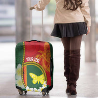 Personalised PNG Oro Provins Luggage Cover Papua New Guinea Plumeria Melanesian Pattern - Polynesian Pride