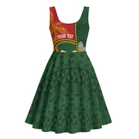 Personalised PNG Oro Provins Midi Dress Papua New Guinea Plumeria Melanesian Pattern - Polynesian Pride