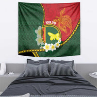 Personalised PNG Oro Provins Tapestry Papua New Guinea Plumeria Melanesian Pattern - Polynesian Pride