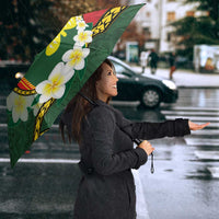 Personalised PNG Oro Provins Umbrella Papua New Guinea Plumeria Melanesian Pattern - Polynesian Pride