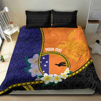 Personalised PNG Niu Ailan Bedding Set Papua New Guinea Plumeria Melanesian Pattern - Polynesian Pride