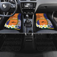 Personalised PNG Niu Ailan Car Mats Papua New Guinea Plumeria Melanesian Pattern - Polynesian Pride