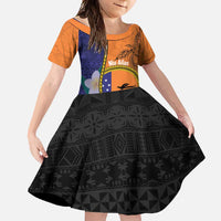 Personalised PNG Niu Ailan Family Matching Off Shoulder Maxi Dress and Hawaiian Shirt Papua New Guinea Plumeria Melanesian Pattern - Polynesian Pride