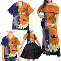 Personalised PNG Niu Ailan Family Matching Off Shoulder Maxi Dress and Hawaiian Shirt Papua New Guinea Plumeria Melanesian Pattern - Polynesian Pride