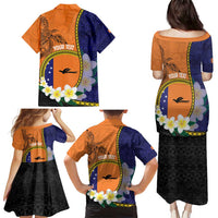 Personalised PNG Niu Ailan Family Matching Puletasi and Hawaiian Shirt Papua New Guinea Plumeria Melanesian Pattern - Polynesian Pride