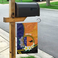 Personalised PNG Niu Ailan Garden Flag Papua New Guinea Plumeria Melanesian Pattern - Polynesian Pride