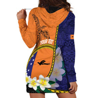Personalised PNG Niu Ailan Hoodie Dress Papua New Guinea Plumeria Melanesian Pattern - Polynesian Pride