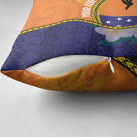 Personalised PNG Niu Ailan Pillow Cover Papua New Guinea Plumeria Melanesian Pattern - Polynesian Pride