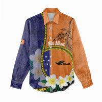 Personalised PNG Niu Ailan Women Casual Shirt Papua New Guinea Plumeria Melanesian Pattern - Polynesian Pride