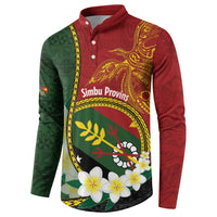 Personalised PNG Simbu Provins Button Sweatshirt Papua New Guinea Plumeria Melanesian Pattern - Polynesian Pride