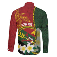 Personalised PNG Simbu Provins Family Matching Off Shoulder Maxi Dress and Hawaiian Shirt Papua New Guinea Plumeria Melanesian Pattern - Polynesian Pride