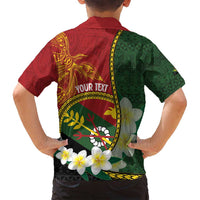 Personalised PNG Simbu Provins Family Matching Off Shoulder Short Dress and Hawaiian Shirt Papua New Guinea Plumeria Melanesian Pattern - Polynesian Pride