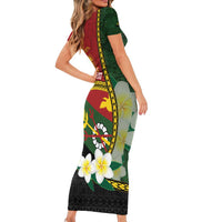 Personalised PNG Simbu Provins Family Matching Short Sleeve Bodycon Dress and Hawaiian Shirt Papua New Guinea Plumeria Melanesian Pattern - Polynesian Pride