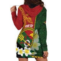 Personalised PNG Simbu Provins Hoodie Dress Papua New Guinea Plumeria Melanesian Pattern - Polynesian Pride