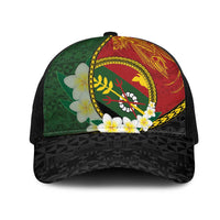 PNG Simbu Provins Mesh Trucker Cap Papua New Guinea Plumeria Melanesian Pattern - Polynesian Pride