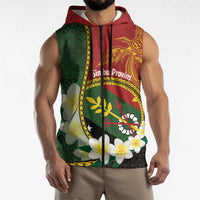 Personalised PNG Simbu Provins Sleeveless Zip Hoodie Papua New Guinea Plumeria Melanesian Pattern - Polynesian Pride