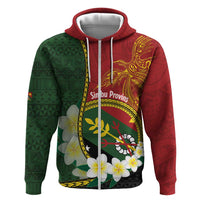 Personalised PNG Simbu Provins Zip Hoodie Papua New Guinea Plumeria Melanesian Pattern - Polynesian Pride