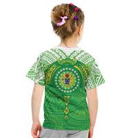 Cook Islands Manta Ray Kid T Shirt Kuki Airani Tattoo Green Color LT14 - Polynesian Pride