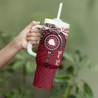 Personalised Cook Islands Mangaia Tumbler With Handle Map With Kuki Airani Manta Ray Tattoo LT14 - Polynesian Pride
