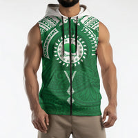 Personalised Cook Islands Rarotonga Sleeveless Zip Hoodie Map With Kuki Airani Manta Ray Tattoo LT14 - Polynesian Pride
