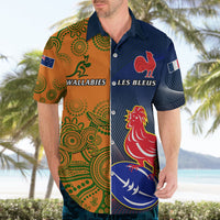 Custom France And Australia Rugby Hawaiian Shirt 2023 World Cup Le Bleus Wallabies Together LT14 - Polynesian Pride