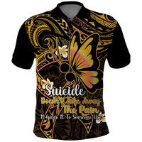 Polynesia Suicide Prevention Awareness Polo Shirt Your Life Is Worth Living For Polynesian Gold Pattern LT14 Gold - Polynesian Pride