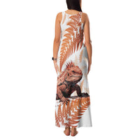 Red New Zealand Tuatara Family Matching Tank Maxi Dress and Hawaiian Shirt Aotearoa Sphenodon Punctatus Silver Fern