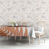 Red New Zealand Tuatara Tablecloth Aotearoa Sphenodon Punctatus Silver Fern