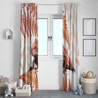 Red New Zealand Tuatara Window Curtain Aotearoa Sphenodon Punctatus Silver Fern