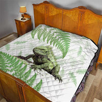 Green New Zealand Tuatara Quilt Aotearoa Sphenodon Punctatus Silver Fern LT14 - Polynesian Pride