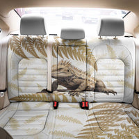 Gold New Zealand Tuatara Back Car Seat Cover Aotearoa Sphenodon Punctatus Silver Fern