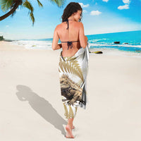 Gold New Zealand Tuatara Sarong Aotearoa Sphenodon Punctatus Silver Fern