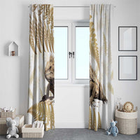 Gold New Zealand Tuatara Window Curtain Aotearoa Sphenodon Punctatus Silver Fern