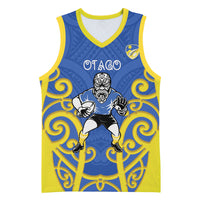 Otago Custom Rugby New Zealand Basketball Jersey Aotearoa Maori Pukana Tiki Mascot