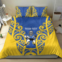 Otago Custom Rugby New Zealand Bedding Set Aotearoa Maori Pukana Tiki Mascot