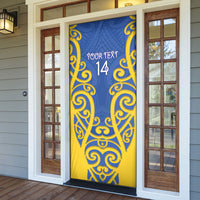 Otago Custom Rugby New Zealand Door Cover Aotearoa Maori Pukana Tiki Mascot