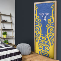 Otago Custom Rugby New Zealand Door Cover Aotearoa Maori Pukana Tiki Mascot